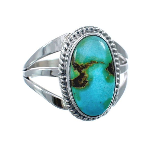 Native American Turquoise Sterling Silver Navajo Ring Size 8-1/2 AX128666